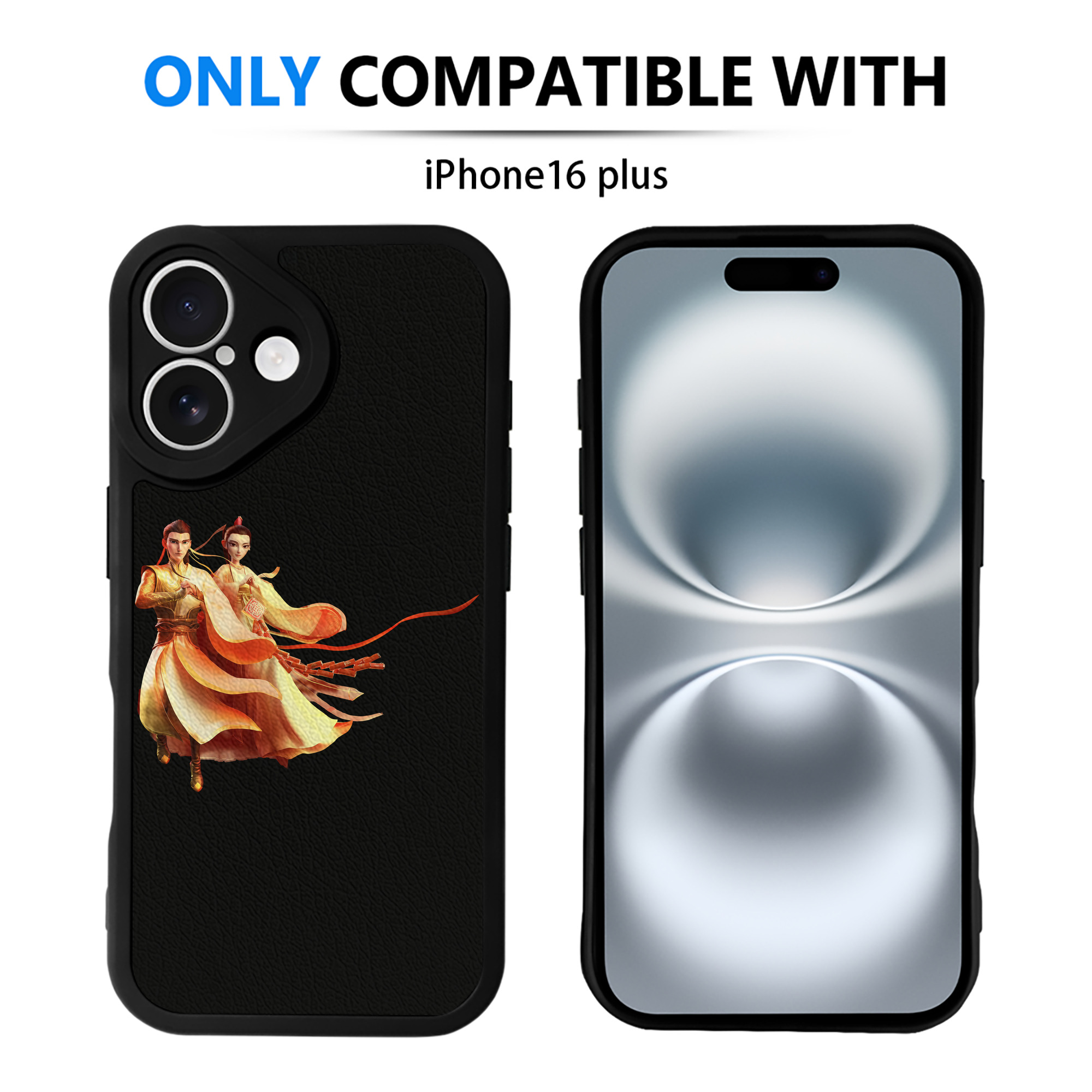 （画像用） Ne Zha 2 ナタ 魔童の大暴れ 【iPhone 16シリーズ対応】シリコンスマホケース（レザー調） 材質：シリコン